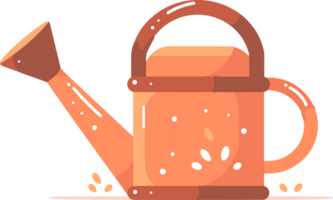 Hand Drawn watering can in flat style png