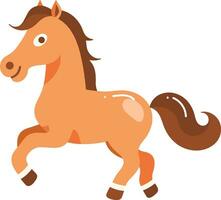 Hand Drawn farm horse in flat style vector