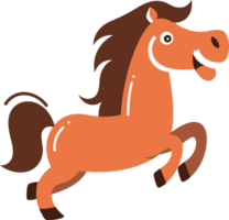 Hand Drawn farm horse in flat style png