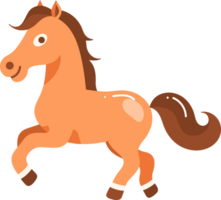 Hand Drawn farm horse in flat style png