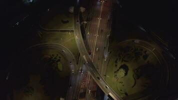 on the traffic interchange at night video