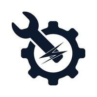 Wrench And Gear Cogwheel Tool Icon Vector In Flat Style, Maintenance And Repair Icons, Screwdriver Vector, System Setup Tools, Configuration Sign, Technical And Mechanical Design Elements