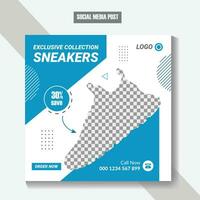Men's shoes social media post or sneakers social media banner design vector