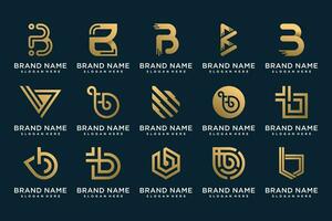 Set of bundle letter B logo design element with creative modern concept vector