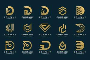 Set of bundle letter D logo design element with creative modern concept vector