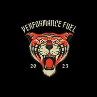 T-SHIRT DESIGN WITH A FIERCE TIGER ILLUSTRATION vector
