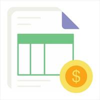 invoice flat icon design style vector