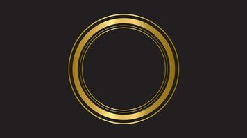 black luxury abstract background with circle line and golden elegant texture backdrop vector. wavy metallic dark light element illustration graphic gold art decoration premium shape. vector