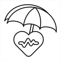 life insurance line icon design style vector
