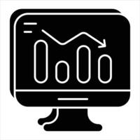 graph decrease glyph icons design style vector