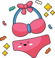 bikini Cute Sticker Icons vector