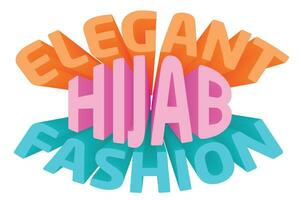 3d texto diseño acerca de internacional hijab día citas vector