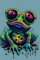 A detailed illustration of a Frog for a t-shirt design, wallpaper and fashion photo