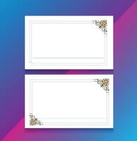 A two white cards with a design on them vector