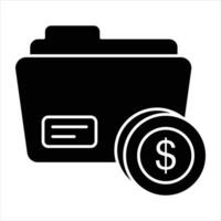 finance folder glyph icon design style vector