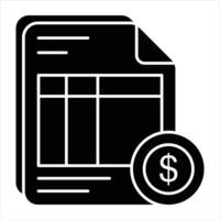 invoice glyph icons design style vector