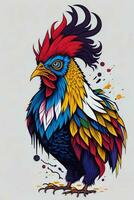 A detailed illustration of a Chicken for a t-shirt design, wallpaper and fashion photo