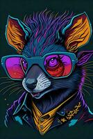 A detailed illustration of a Rat for a t-shirt design, wallpaper and fashion photo