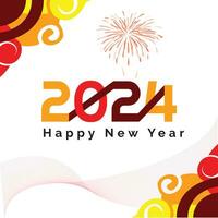 HAPPY NEW YEAR 2024 - Festive New Year's background Holiday greeting card design vector