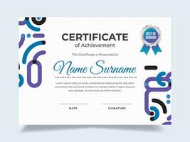 Line bold certificate design template. Suitable for employee appreciation to the company vector