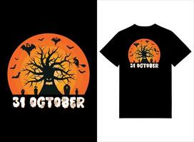 treinta primero octubre Víspera de Todos los Santos camiseta diseño vector