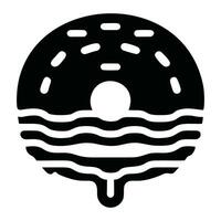 Donut Icon Silhouette vector