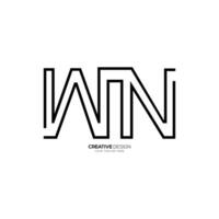 Line art creative letter Wn simple shapes monogram logo. M logo. N logo vector