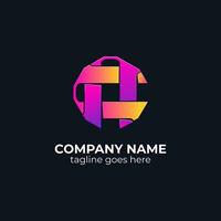 gradient a and c logo design vector