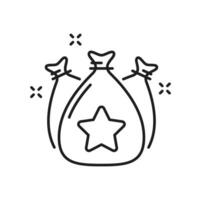 Sacks with star special bonus sign outline icon vector