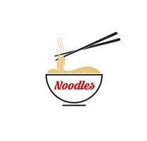 Ramen noodles, Asian cuisine food restaurant icon vector