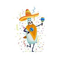 Mexican pulque bottle character on holiday party vector