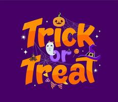 Trick or treat scary halloween vector banner