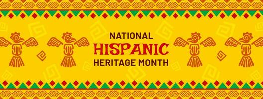 Mayan Aztec totem national Hispanic heritage month vector