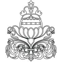 Vintage Baroque design pattern element engraving retro style vector