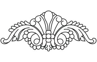 Vintage Baroque design pattern element engraving retro style vector
