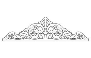 Vintage Baroque design pattern element engraving retro style vector