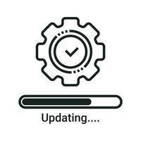 Update Vector Icon, Upgrade System Sign, Installing Software, Gear Settings, Application Update Process Completed, Refresh Button, Update Status Symbol, Updating System Software Vector Illustration