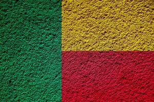 Flag of Republic of Benin on a textured background. Concept collage. photo