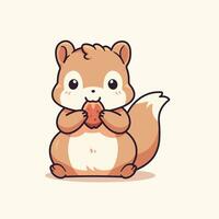 Vector illustration of a cute little squirrel