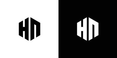 Letter H A polygon, Hexagonal minimal and professional logo design on black and white background vector