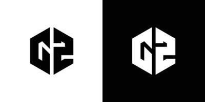 letra sol z polígono, hexagonal mínimo y profesional logo diseño en negro y blanco antecedentes vector