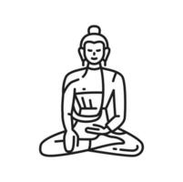 Buda icono, budismo, yoga meditación y zen vector