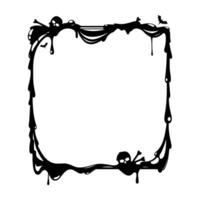 Halloween holiday black frame adorned with skulls vector