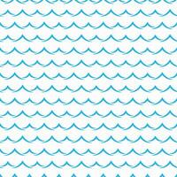 Blue ocean, sea waves seamless pattern background vector