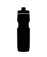 Plastic water bottle silhouette, sports fitness water bottle icon vector