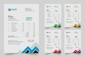 Invoice minimal design template. Bill form business invoice accounting. Modern and creative corporate business invoice template Company business invoice template vector