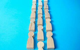 People are lined up. Human resources. Unity. Team building, teamwork cooperation. Social organization, joining consolidated forces. Hiring employees, recruiting. One movement, a similar goal. One task photo