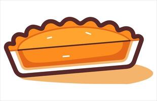 Pumpkin Pie Vector illustration, a whole pie, a slice, and a whole pie with a slice missing