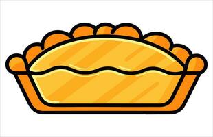 Pumpkin Pie Vector illustration, a whole pie, a slice, and a whole pie with a slice missing