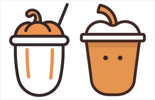 Pumpkin Spice Latte Coffee vector, Fall Latte Coffee illustration, Autumn Coffee vector